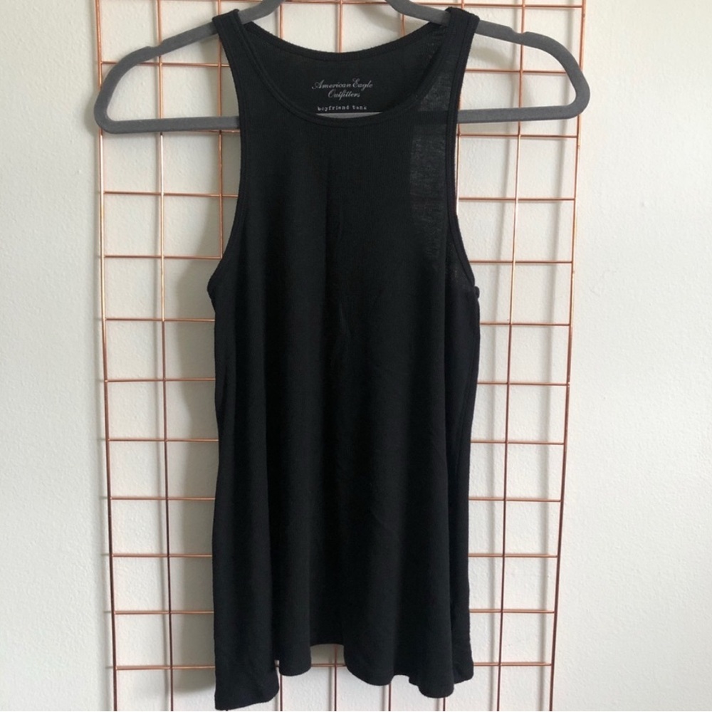 American Eagle Outfitters Classic Black Tank Boyfriend Top Size Small